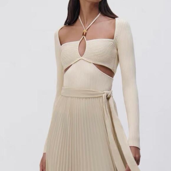 Jonathan Simkhai Elenor Rib Halter Cutout Top XS - Picture 1 of 7